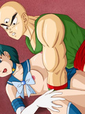 Sexy anime babe with big tits seduces young stud