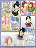 Bound Lesbian Girls plays with dildo in XXX Comics
