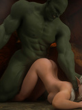 Evil and horny green orc fucks sexy elf by big cock