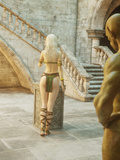 Blonde elf babe gets drilled by ugly monster