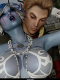 Awesome 3d fuck with night elf in threesome orgy