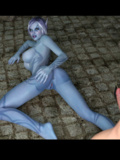 Blue-skinned night elf slut loves big hard cocks