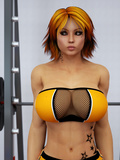 Blonde futanari babe with big tits has fun in the gym