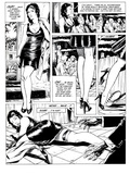 Big breasted brunette gal in black and white comics pics
