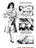 Sexy girls in sexy skirts in black and white comics