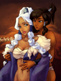 Lesbian adventures of sexy anime girls from Avatar cartoon