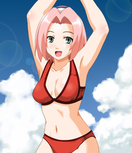 Sexy red bikini Sakura - Naruto hentai porn