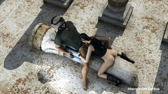 Military guy cruelly fucked Lara Croft