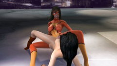 Spider-woman in wonder land - Wonder-woman and Spider-woman - two amazing sluts