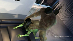 Great Hulk with incredible force fucked in ass Hulk-woman