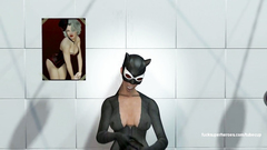 Catwoman in sexy latex costume gets sex in 69 position