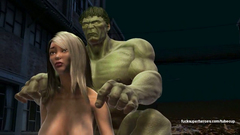 Hulk fucked charming blonde on a police car