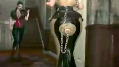 Two hot busty women dressed in latex love anal fisting