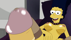 Marge Simpson in sexy stockings wants feels big cock in her wet pussy