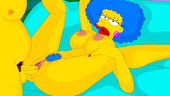 Selma and Patty Bouvier in threesome anal with Homer Simpson