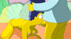 The Simpsons porn with Marge getting her pussy and anus smashed by a horny Homer