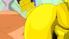 The Simpsons porn with Marge getting her pussy and anus smashed by a horny Homer