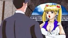 Busty Sailor Moon tied and fucked on her pretty face and butt | Sailor Mun