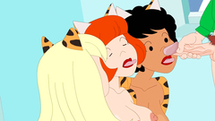 Shaggy fucks three sexy cartoon babes in anal hole | Scooby-Doo