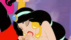 Jasmine takes Jafar cock in her mouth and then gets cock in ass