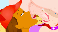 Threesome hardcore anal and ball licking in a toon for redhead lovers