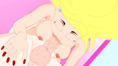 Cartoon where the horny blonde and brunette are engaging in hot threesome