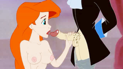 Gorgeous Ariel the little mermaid is blowing the dick of a stranger