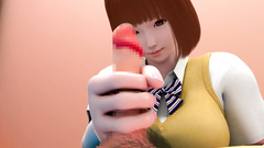 3D Sexy schoolgirl and her best girlfriend satisfy a guy