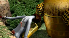 Big Yellow robot fucks giant 3D girl in doggy style pose