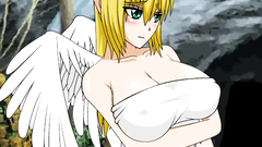 Angel Girl : Hot busty blonde teen girl angel in white!