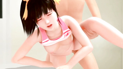 Pretty 3D hentai brunette eat fresh hot cum her boyfriend