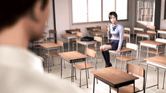 Japanese 3d schoolgirl with hairy pussy in classroom blows a cock of teacher