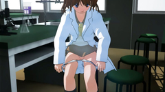 Chemical tentacles penetrate in pussy of Cute hentai schoolgirl