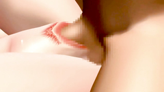 3d hentai video with a kinky redhead gulping cum after a long deepthroat blowjob