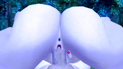 3d hentai video where a hot brunette with big boobs plays with her large breasts