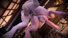 FUTA Draenei getting her FAT ASS fucked in a public back alley