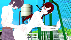 Mari Illustrious Makinami and I have intense sex on the rooftop. - Neon Genesis Evangelion Hentai