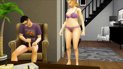 SheMale StepMom Catches Her StepSon Masturbating Sims 4 - SluttySims