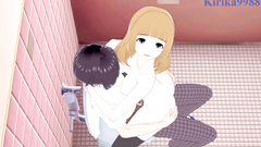 Yuu Naruse and I have intense sex in the restroom. - WataMote Hentai