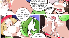 Orgia de Dawn y Selena con el profesor Oak