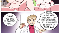 Orgia de Dawn y Selena con el profesor Oak