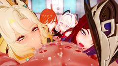 【Genshin Impact】Xilonen,Citlali,Mavuika,Chasca harem sex 3D Hentai Animation.