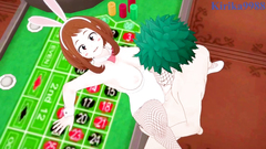 Ochako Uraraka and Izuku Midoriya have intense sex in a casino. - My Hero Academia Hentai