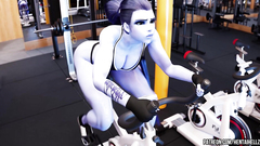 Overwatch widow was fucked hard in the anal while training at the gym