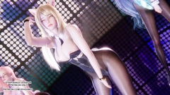 [MMD] Laysha - Party Tonight Ahri Seraphine Kaisa Sexy Kpop Dance League of Legends Hentai