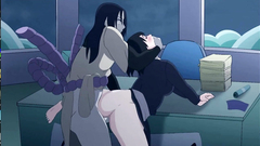 Naruto fucked Shizune's ass and then Orochimaru fucked her