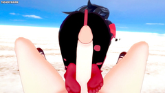 Sallie from Helluva Boss Gives You A Footjob At The Beach Hentai POV