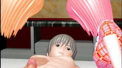 Sweet and sexy 3d xxx toon - two cuties sharing one cock