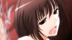 Hot kiss of two hentai characters with nasty saliva