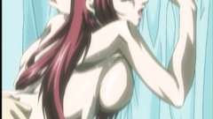 Wet dreams of big breasted redhead gal - oral temptation in hentai toon